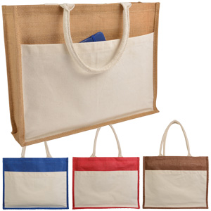 SHOPPER IN JUTA CON TASCA IN COTONE