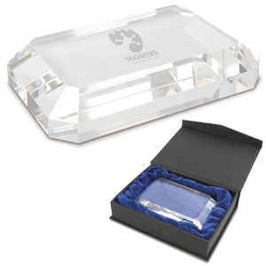 BLOCCO CRISTALLO DIAMANTE PIATTO