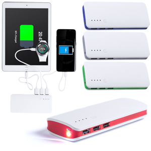 POWER BANK 10000 MAH CON TORCIA LED