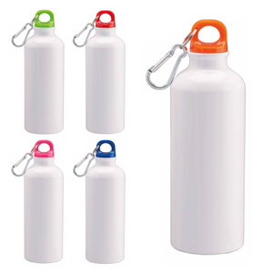 Borraccia in alluminio con moschettone